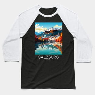 A Pop Art Travel Print of Salzburg - Austria Baseball T-Shirt